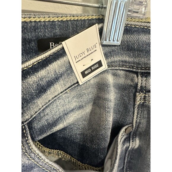 Judy Blue Midrise Bootcut Jeans Women's 11/30 Blue Stretch Denim NWT Boho Trendy - Picture 7 of 9